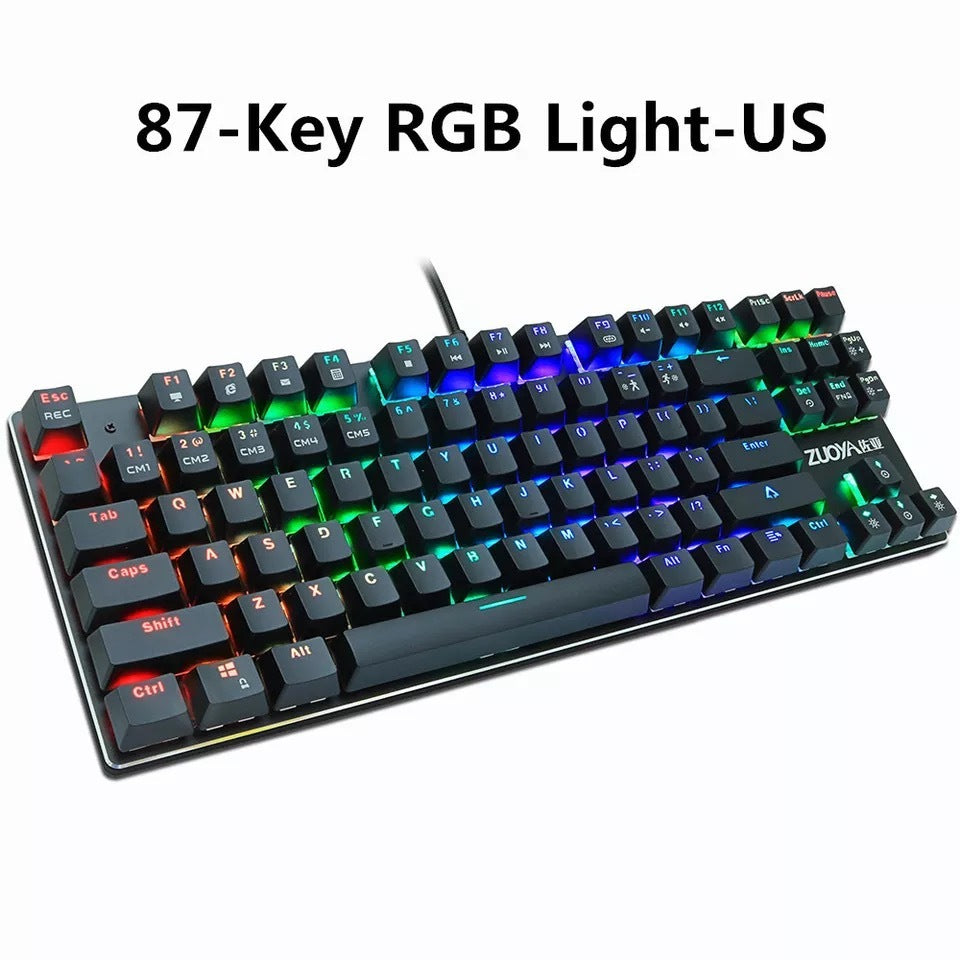 87-key Mechanical Keyboard Green Axis Gaming Keyboard